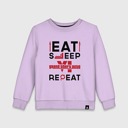 Детский свитшот Надпись: eat sleep GTA6 repeat