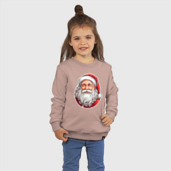 Свитшот хлопковый детский Санта клаус иллюстрация-стикер, цвет: пыльно-розовый — фото 2