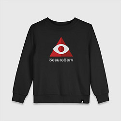 Свитшот хлопковый детский SecuroServ - private security organization, цвет: черный