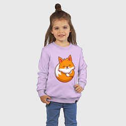 Свитшот хлопковый детский Orange fox, цвет: лаванда — фото 2