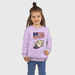 Свитшот хлопковый детский Супер Трамп, цвет: лаванда — фото 2