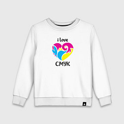 Детский свитшот I love cmyk