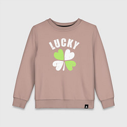 Свитшот хлопковый детский Lucky day, цвет: пыльно-розовый