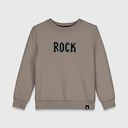Свитшот хлопковый детский Rock text art, цвет: утренний латте