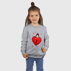 Свитшот хлопковый детский Сердце замок, цвет: меланж — фото 2