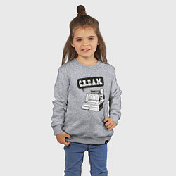 Свитшот хлопковый детский Cash rules, цвет: меланж — фото 2