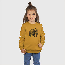 Свитшот хлопковый детский Панда висит на ветке, цвет: горчичный — фото 2
