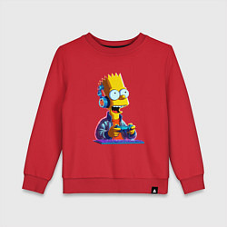 Свитшот хлопковый детский Bart is an avid gamer, цвет: красный