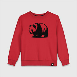 Свитшот хлопковый детский Стоящая чёрная панда, цвет: красный
