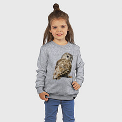 Свитшот хлопковый детский Серая сова, цвет: меланж — фото 2