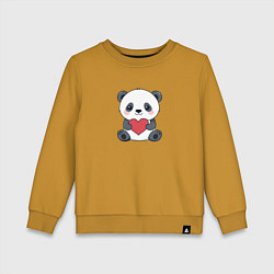 Детский свитшот Панда с красным сердечком