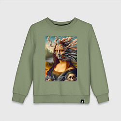 Детский свитшот Mona Lisa smoke - surrealism