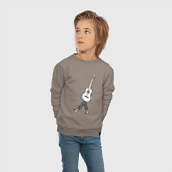 Свитшот хлопковый детский Человек гитара, цвет: утренний латте — фото 2