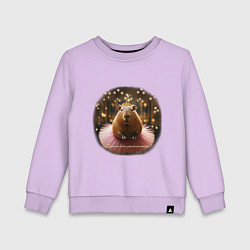 Детский свитшот Мем капибара и надпись: порхай как бабочка