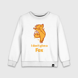 Свитшот хлопковый детский I dont give a fox, цвет: белый