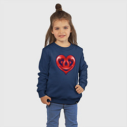 Свитшот хлопковый детский Smiling heart, цвет: тёмно-синий — фото 2