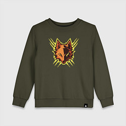 Свитшот хлопковый детский Electric fox, цвет: хаки