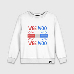 Свитшот хлопковый детский Wee woo, цвет: белый