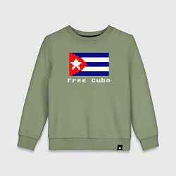 Свитшот хлопковый детский Free Cuba, цвет: авокадо