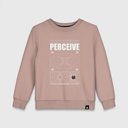 Свитшот хлопковый детский Perceive streetwear, цвет: пыльно-розовый