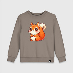 Свитшот хлопковый детский Милая застенчивая белочка, цвет: утренний латте