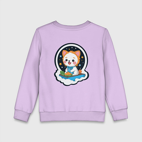 Детский свитшот Собачка в звездном небе / Лаванда – фото 2