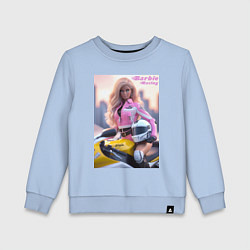 Свитшот хлопковый детский Barbie racing - ai art, цвет: мягкое небо