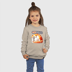 Свитшот хлопковый детский Catzilla, цвет: миндальный — фото 2