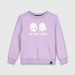 Свитшот хлопковый детский Белый пришелец - do not look, цвет: лаванда