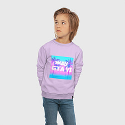 Свитшот хлопковый детский ЖДУ GTA VI, цвет: лаванда — фото 2