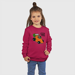 Свитшот хлопковый детский Carrot mobile racing, цвет: маджента — фото 2