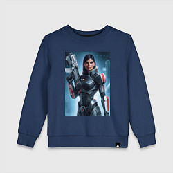Свитшот хлопковый детский Mass Effect -N7 armor, цвет: тёмно-синий
