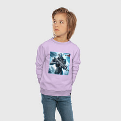 Свитшот хлопковый детский Mass Effect - N7 ai art, цвет: лаванда — фото 2