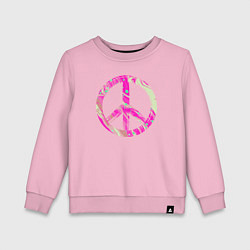 Свитшот хлопковый детский Pink peace, цвет: светло-розовый