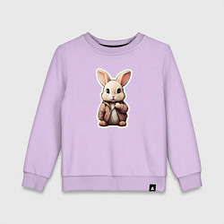 Свитшот хлопковый детский Маленький пушистый кролик, цвет: лаванда