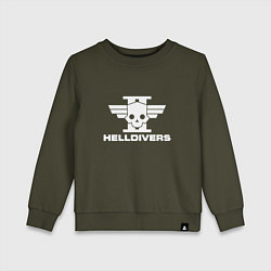 Свитшот хлопковый детский Helldivers 2: Logo, цвет: хаки
