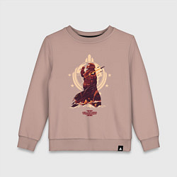 Свитшот хлопковый детский Helldivers 2: Paratroopers Symbol, цвет: пыльно-розовый