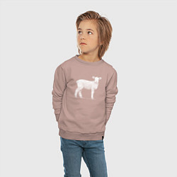 Свитшот хлопковый детский Белый ягненок, цвет: пыльно-розовый — фото 2