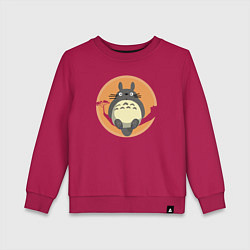 Свитшот хлопковый детский Totoro on the tree, цвет: маджента