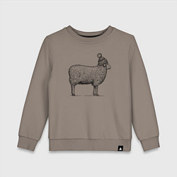 Детский свитшот Овца в шапке с помпоном