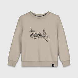 Детский свитшот Дед Мазии и заяц на лодке