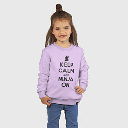 Свитшот хлопковый детский Keep calm and ninja on, цвет: лаванда — фото 2