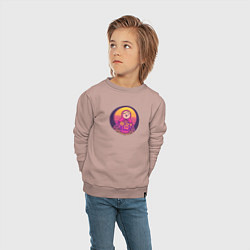 Свитшот хлопковый детский Матрешка Retrowave, цвет: пыльно-розовый — фото 2