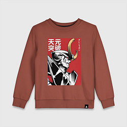 Свитшот хлопковый детский Гуррен-Лаганн пронзающий небеса, цвет: кирпичный