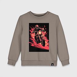 Свитшот хлопковый детский Мотокросс красные брызги, цвет: утренний латте