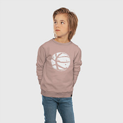 Свитшот хлопковый детский Basket balls, цвет: пыльно-розовый — фото 2
