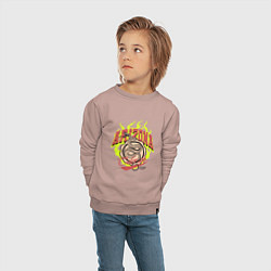 Свитшот хлопковый детский Аризонская гадюка, цвет: пыльно-розовый — фото 2