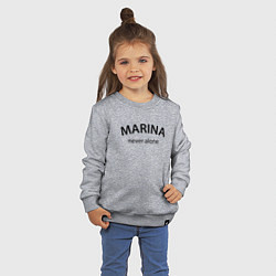 Свитшот хлопковый детский Marina never alone - motto, цвет: меланж — фото 2