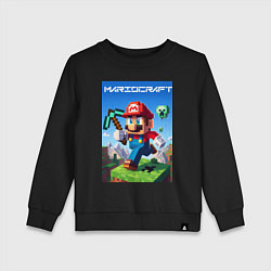 Свитшот хлопковый детский Minecraft and Mario - ai art collaboration, цвет: черный
