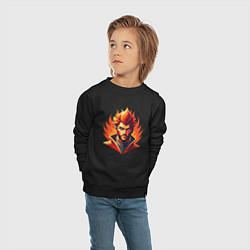 Свитшот хлопковый детский Мужчина огонь, цвет: черный — фото 2